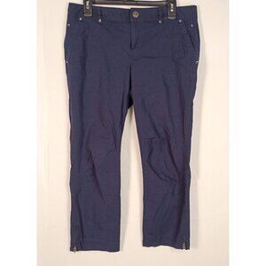 INC International Concepts Cropped Pants Women 10 Blue Mid Rise Lightweight